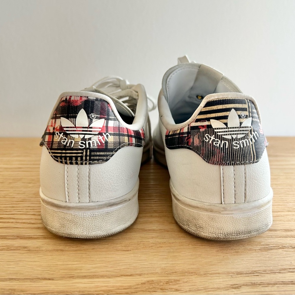 Adidas Stan Smith Her Studio London White Sneakers with Plaid